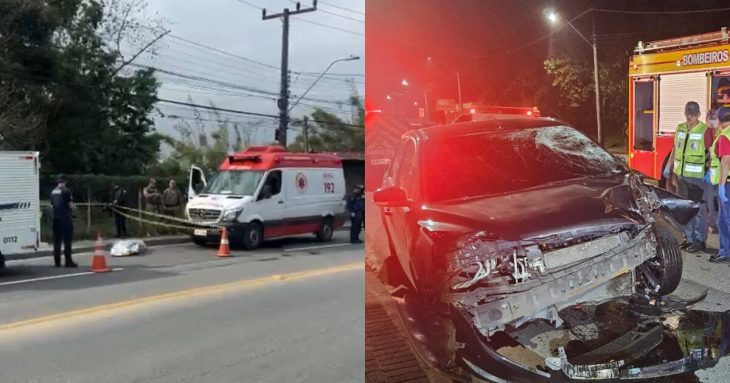 Dois acidentes de trânsito na mesma rua matam três pessoas