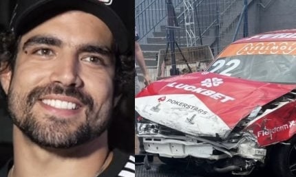 Caio Castro sofre acidente durante treino de automobilismo