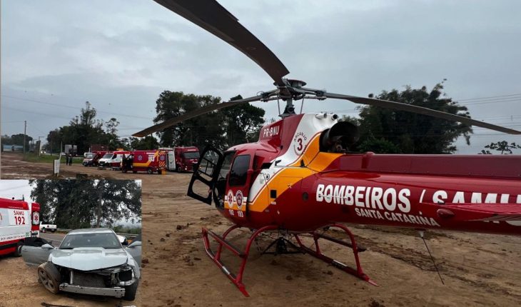 Acidente grave com pessoas da mesma família deixa 5 feridos na Rodovia Jorge Lacerda