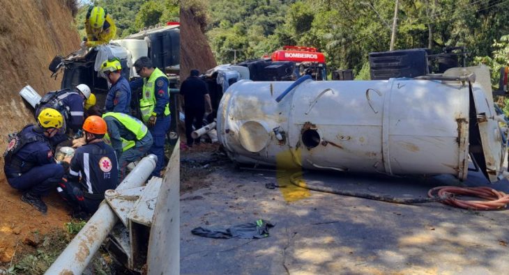 Motorista de caminhão é resgatado das ferragens em grave acidente