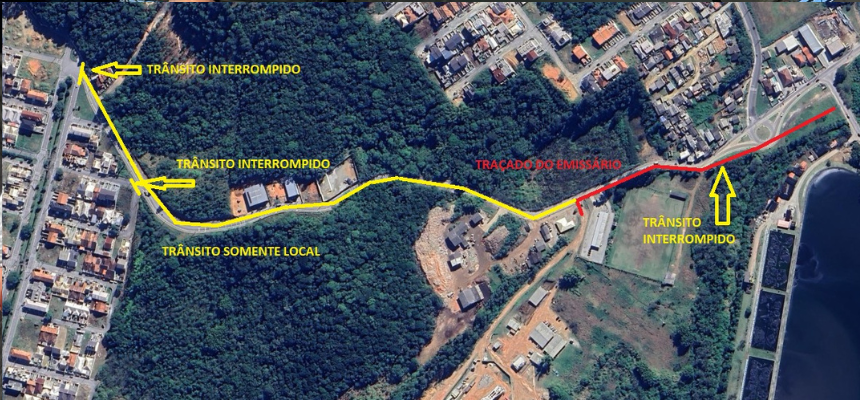 Obras da Casan bloqueiam trânsito em São José por 25 dias