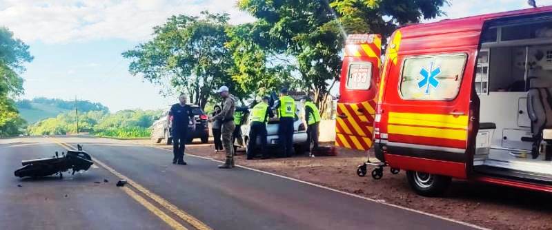 Mulher fica em estado grave após acidente com motocicleta em SC