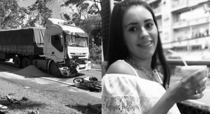 Identificada motociclista que morreu em acidente com caminhões na BR-470