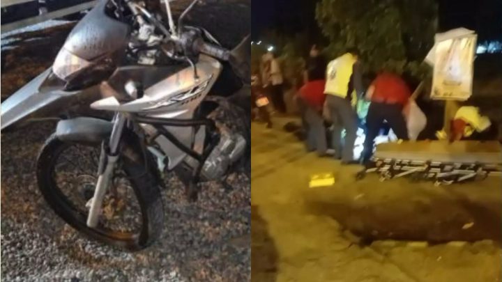 Carro na contramão atinge motocicleta; condutor fugiu sem prestar socorro