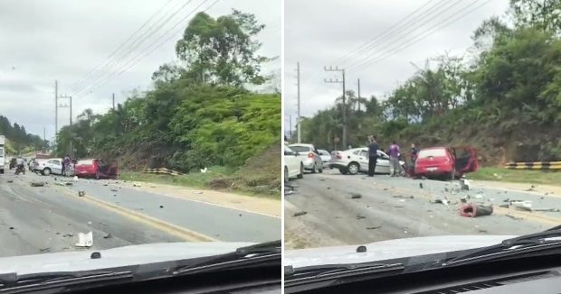 Homem morre após acidente com três veículos na BR-280