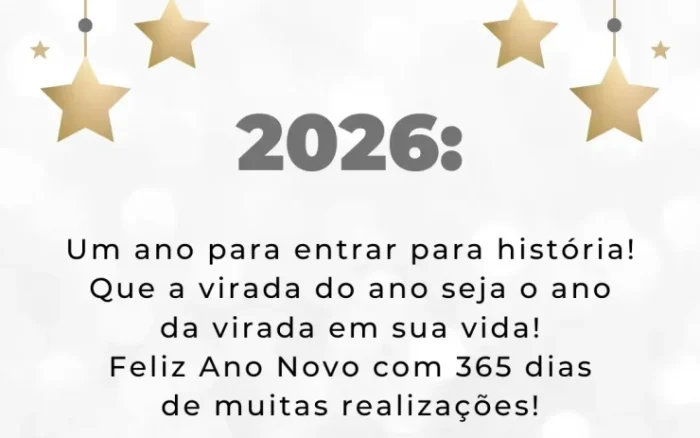 Feliz Ano-Novo 2026. Mensagens inspiradoras para enviar