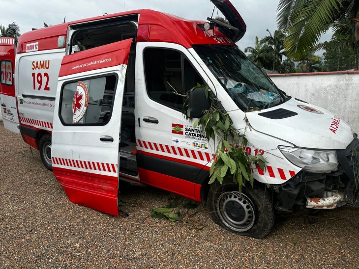 Vídeo: jovem em surto agride socorristas, rouba ambulância e provoca acidente