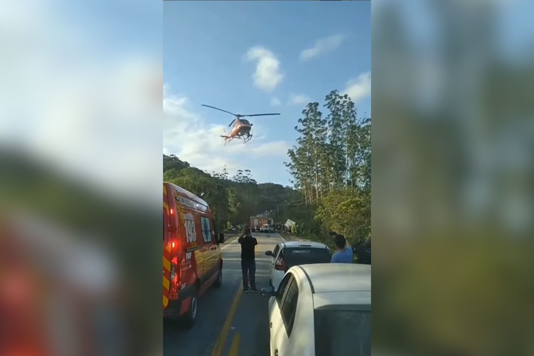 Helicóptero Arcanjo atende grave acidente entre São João Batista e Brusque