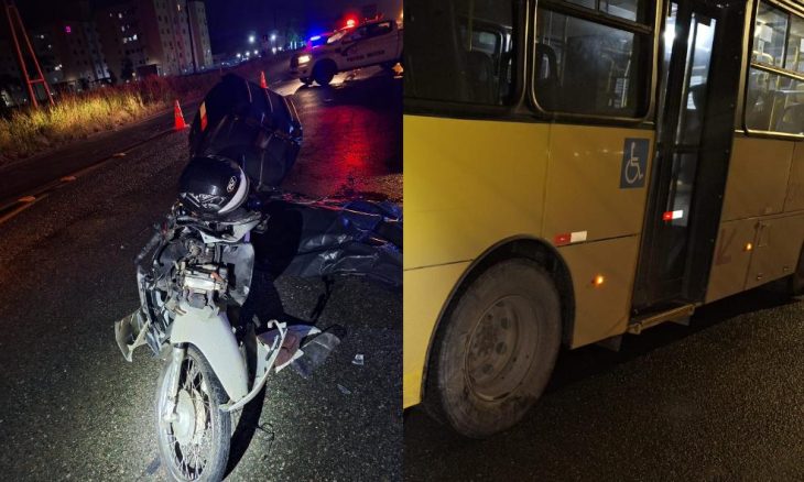Vídeo: ônibus atinge e mata motociclista em acidente na SC-108