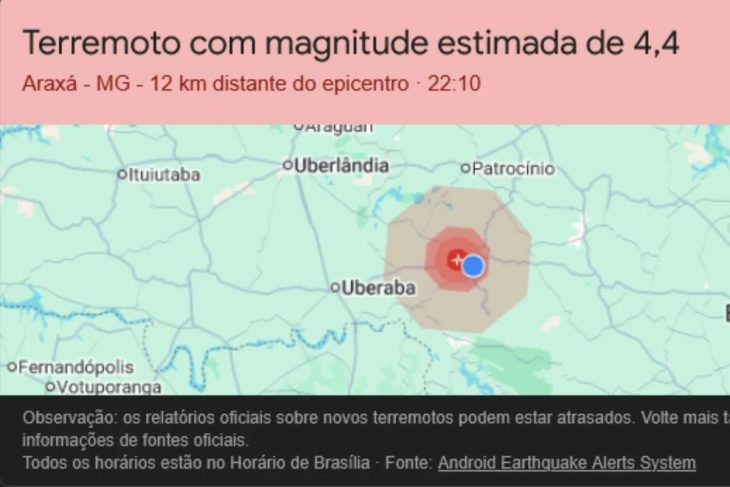 Terremoto magnitude 4.4 atinge cidade no Brasil; veja detalhes