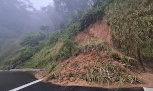 Estrada é interditada após fortes chuvas no Norte catarinense