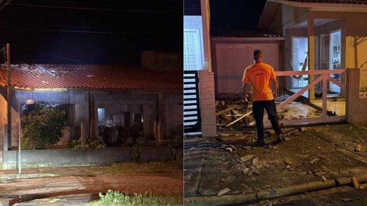 Vídeo: temporal deixa 20 casas destelhadas em cidade catarinense