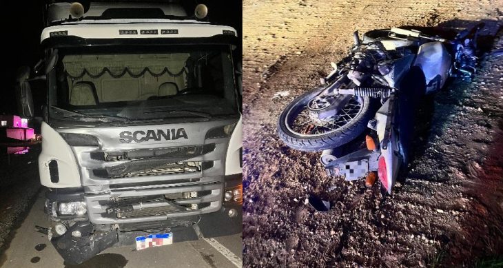 Motociclista morre em colisão frontal com caminhão na Jorge Lacerda