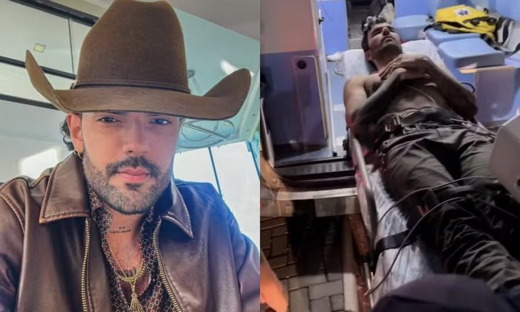 Luan Pereira deixa show em ambulância após passar mal