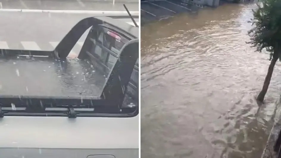 Temporal com granizo causa estragos no Norte de Santa Catarina