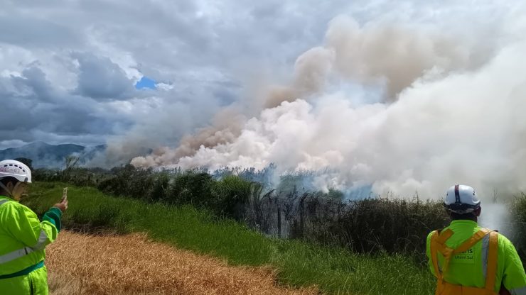 Vídeo: incêndio de grandes proporções às margens da BR-101