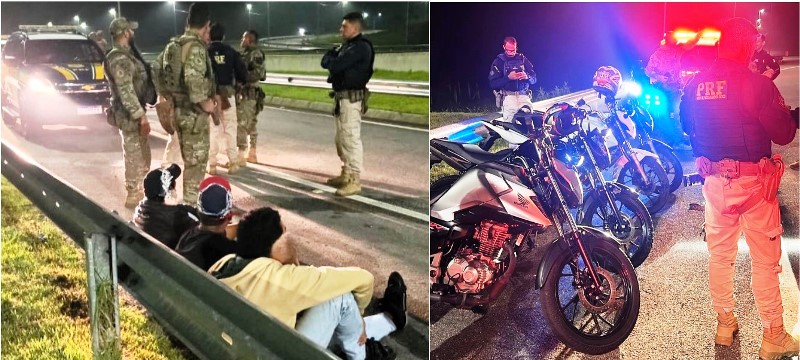 Polícia Rodoviária apreende motos após “racha” na contramão da BR-101