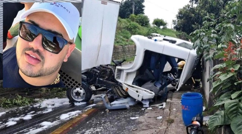 Morre motorista de caminhão que despencou em barranco de Joinville