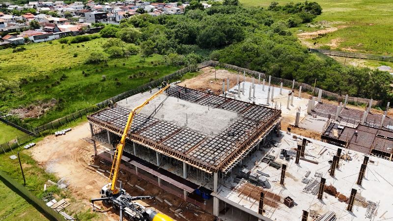 Obras do primeiro Hospital de Palhoça que terá cinco andares e 183 leitos