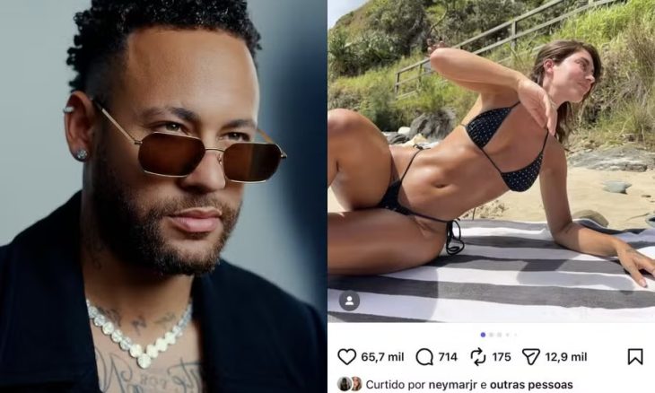 Neymar curte fotos sensuais de modelo e dispara: ‘Foi sem querer’