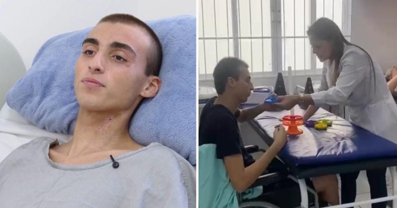Jovem que recebeu polilaminina em SC já consegue se manter sentado