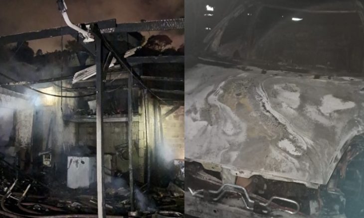 Família com criança escapa ilesa de incêndio que destruiu casa em SC