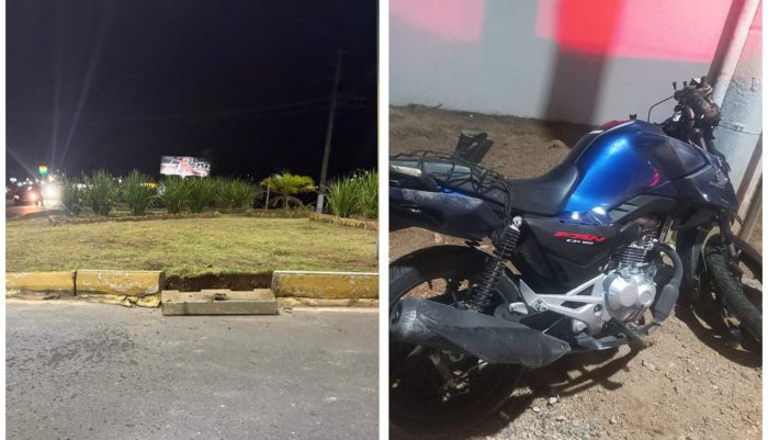 Motociclista morre ao perder o controle em rotatória