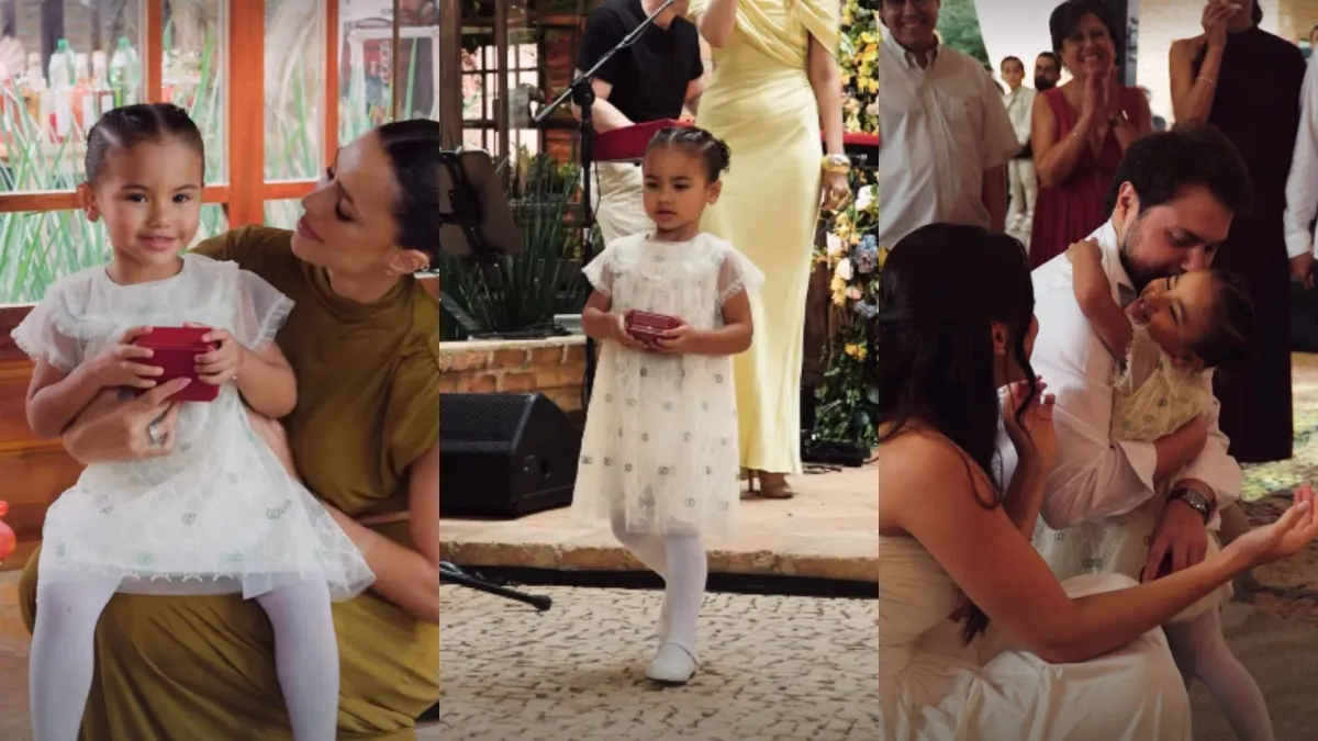 Mavie encanta e vira destaque em casamento da tia