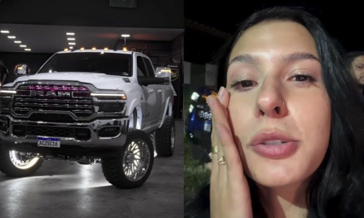 Emocionada, Ana Castela exibe caminhonete personalizada