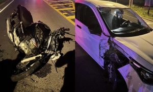 Motociclista é intubado na pista ao colidir contra carro