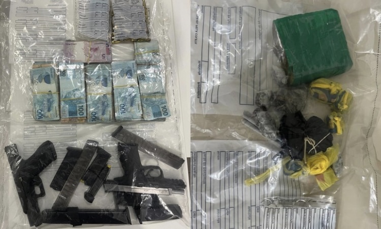 Operação contra tráfico de drogas apreende R$ 50 mil e armas em SC