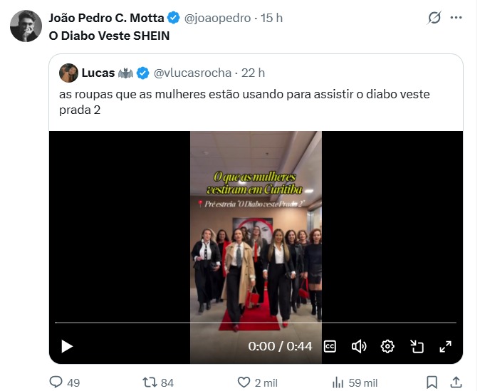 “O Diabo Veste Shein”: looks de fãs viram piada nas redes sociais