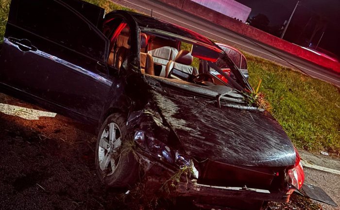 Perseguição pela BR-101 termina com capotamento e prisão de foragido