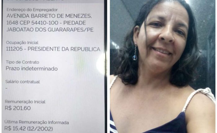 Mulher procura emprego e descobre que figura como presidente da República