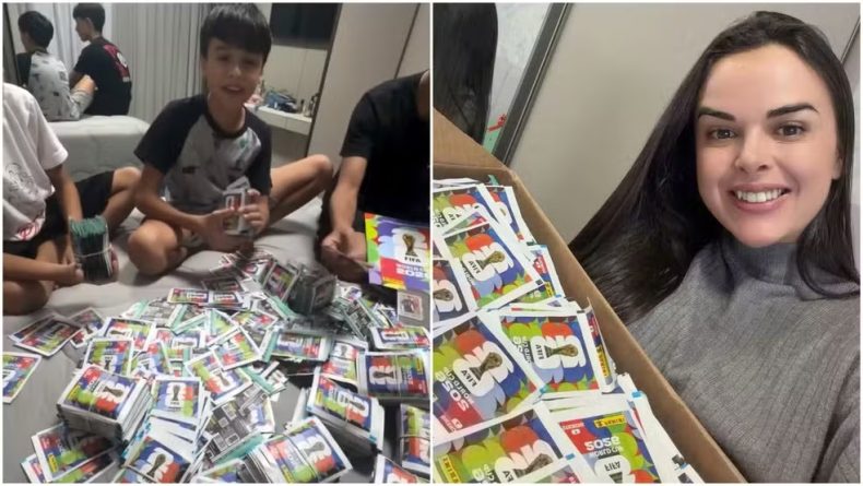 Mãe gasta R$ 11 mil em figurinhas da Copa para filho completar álbum