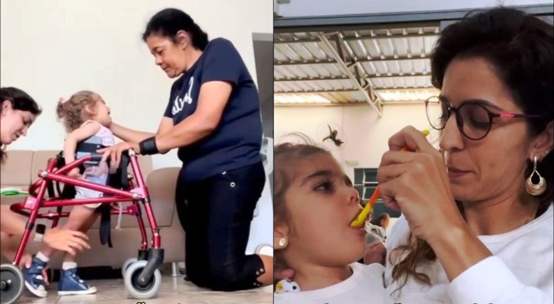 Corrente solidária busca ajudar filha de policial em tratamento especializado