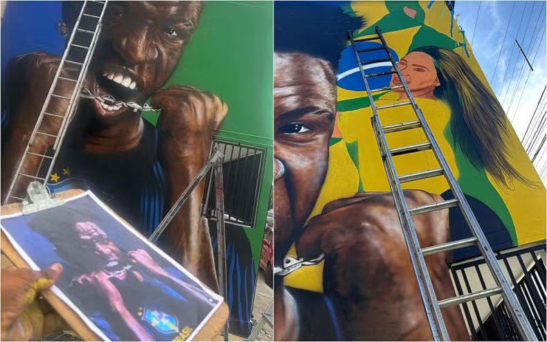 Virginia some de mural da Copa após término com Vini Jr. em MG