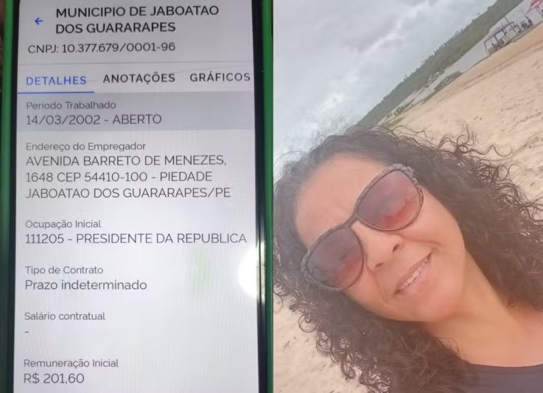 Mulher descobre registro como “presidente da República” ao procurar emprego