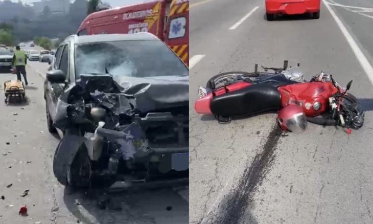 Motociclista morre após colisão frontal contra carro