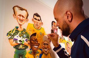Francis de Cristo transforma seguidores em técnicos e cria seleção histórica em caricaturas