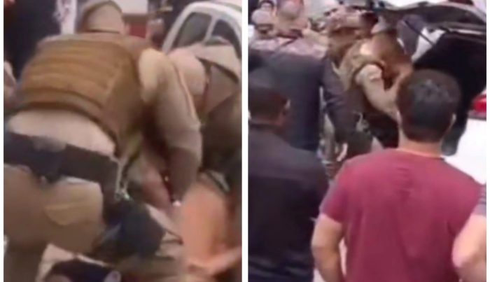 Vídeo: mulher escapa da morte e agressor apanha de pedreiros durante resgate