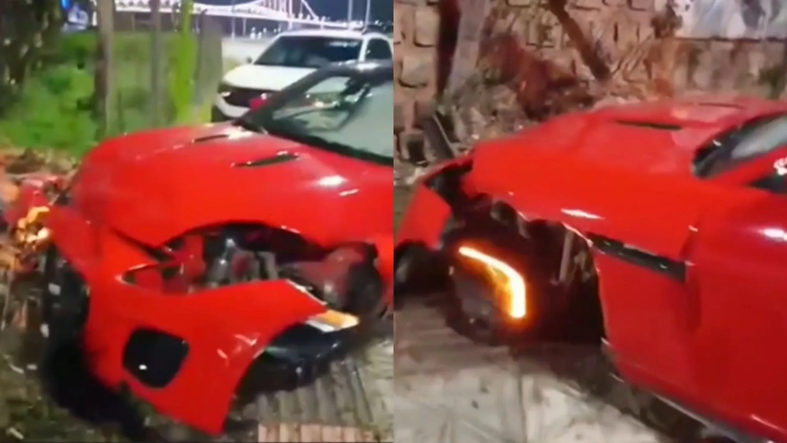 Carro de luxo é destruído em acidente na Beira-Mar Norte