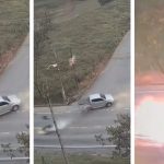 VÍDEO: motociclista é lançado para barranco após colisão com dois carros