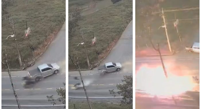 VÍDEO: motociclista é lançado para barranco após colisão com dois carros