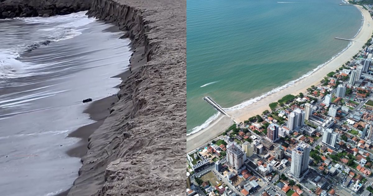 Mar avança e provoca erosão em praia alargada há menos de dois meses
