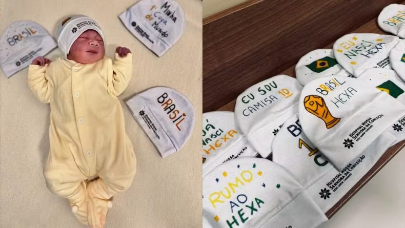 Rumo ao hexa: hospital surpreende famílias com touquinhas para bebês