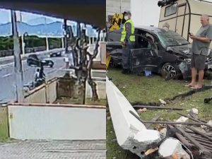 VÍDEO: Carro perde o controle, derruba poste e invade residência