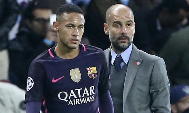 Técnico Guardiola elogia Neymar e cita pressão no Brasil