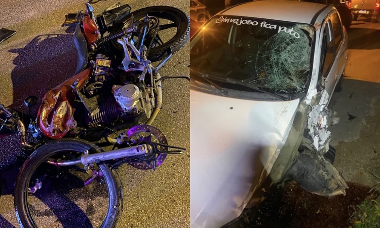 Motociclista morre ao colidir contra carro em rodovia de SC