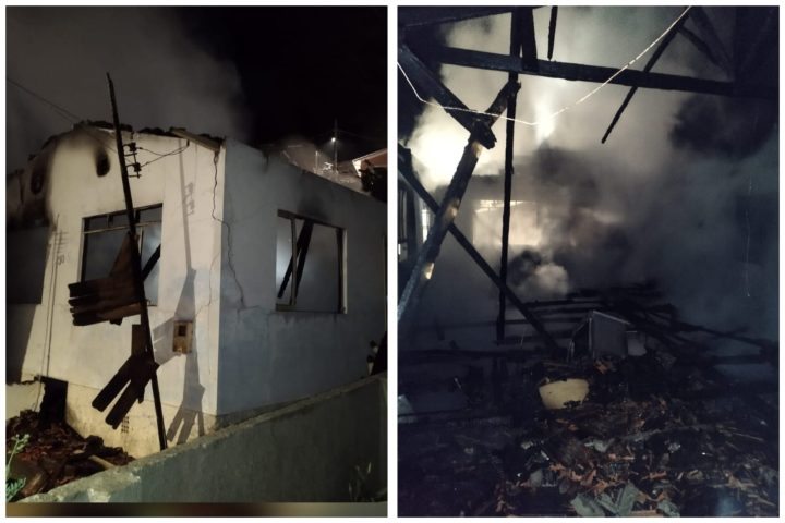 Casa mista pega fogo em Governador Celso Ramos